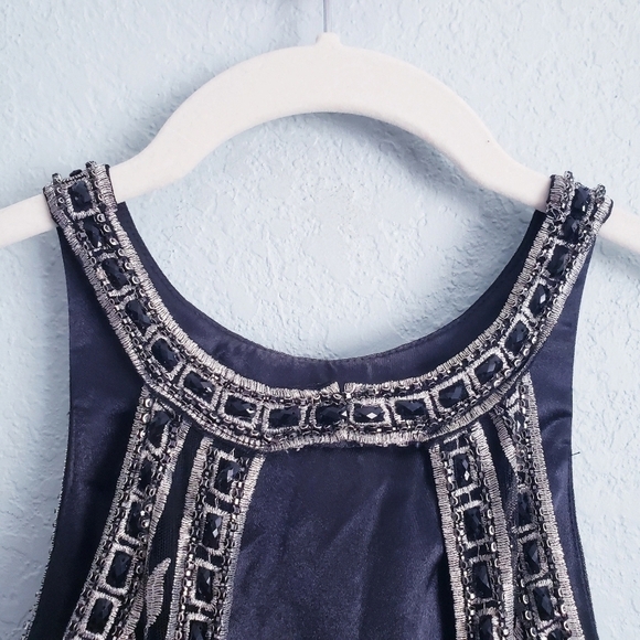 Ellie Wilde Mon Cheri Black Embroidered Bellsleeve Cold Shoulder Gown Prom Dress - Picture 12 of 13